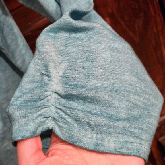 Reba Teal Blue Accent Button Down Tunic 2X Turquoise - Picture 5 of 9